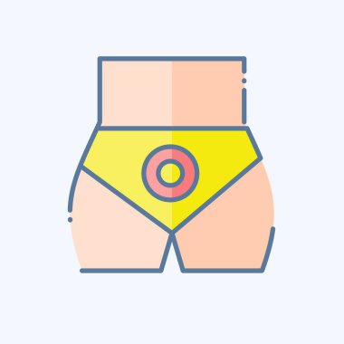 Icon Butt pain. related to Body Ache symbol. doodle style. simple design editable. simple illustration