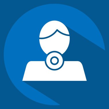 İkon tiroid. Vücut Ache sembolüyle ilgili. Uzun gölge tarzı. Basit dizayn edilebilir. Basit resimleme