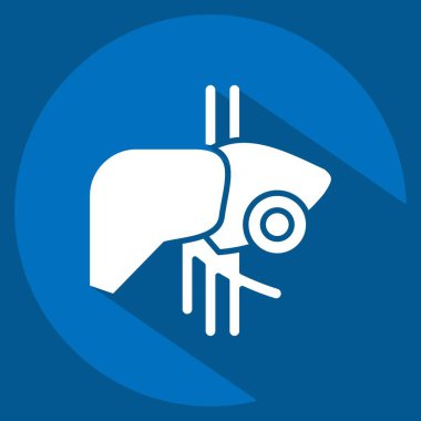 Simge ciğeri. Vücut Ache sembolüyle ilgili. Uzun gölge tarzı. Basit dizayn edilebilir. Basit resimleme