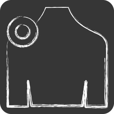 Simge Omuz. Vücut Ache sembolüyle ilgili. Tebeşir stili. Basit dizayn edilebilir. Basit resimleme