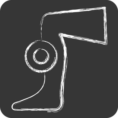 İkon Shin. Vücut Ache sembolüyle ilgili. Tebeşir stili. Basit dizayn edilebilir. Basit resimleme