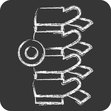 Icon Kemik Ağrısı. Vücut Ache sembolüyle ilgili. Tebeşir stili. Basit dizayn edilebilir. Basit resimleme