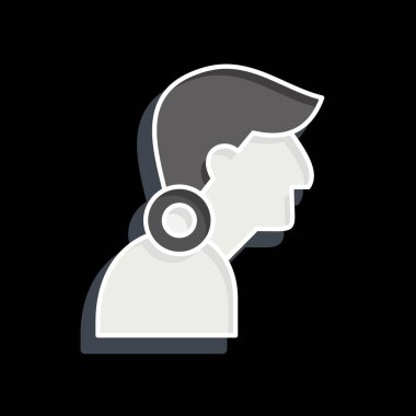 İkon boyun ağrısı. Vücut Ache sembolüyle ilgili. Parlak bir stil. Basit dizayn edilebilir. Basit resimleme