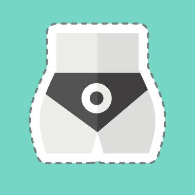 Sticker line cut Butt pain. related to Body Ache symbol. simple design editable. simple illustration