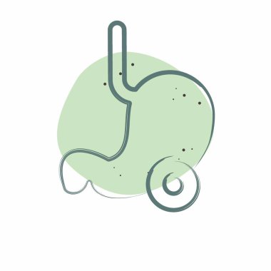 İkon Mide. Vücut Ache sembolüyle ilgili. Renkli Leke Biçimi. Basit dizayn edilebilir. Basit resimleme