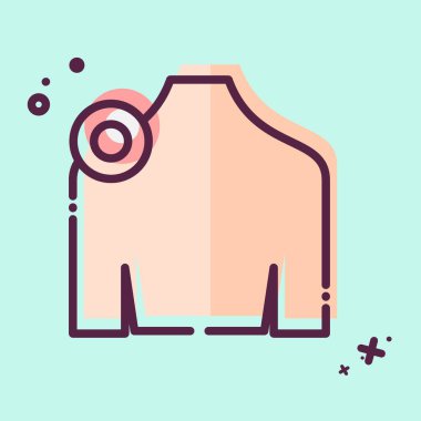 Simge Omuz. Vücut Ache sembolüyle ilgili. MBE tarzı. Basit dizayn edilebilir. Basit resimleme