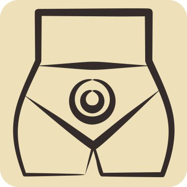 Icon Butt pain. related to Body Ache symbol. hand drawn style. simple design editable. simple illustration