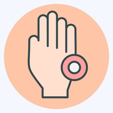 Simge Hayalet Ağrısı. Vücut Ache sembolüyle ilgili. renk arkadaşı stili. Basit dizayn edilebilir. Basit resimleme