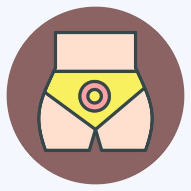 Icon Butt pain. related to Body Ache symbol. color mate style. simple design editable. simple illustration