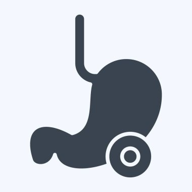 İkon Mide. Vücut Ache sembolüyle ilgili. Kabartma tarzı. Basit dizayn edilebilir. Basit resimleme