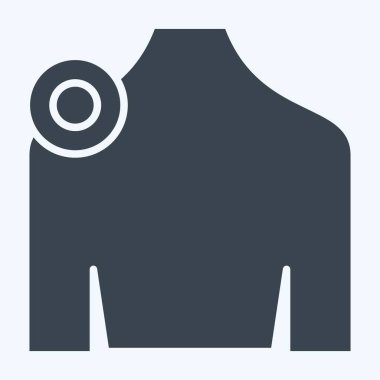 Simge Omuz. Vücut Ache sembolüyle ilgili. Kabartma tarzı. Basit dizayn edilebilir. Basit resimleme