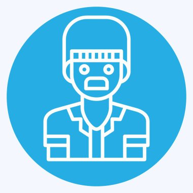 Simge Adam. Yerli halk sembolüyle ilgili. Mavi gözlü. Basit dizayn edilebilir. Basit resimleme