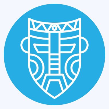 Simge Maskesi. Yerli halk sembolüyle ilgili. Mavi gözlü. Basit dizayn edilebilir. Basit resimleme