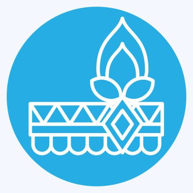 Icon Boho Saç bandı. Yerli halk sembolüyle ilgili. Mavi gözlü. Basit dizayn edilebilir. Basit resimleme