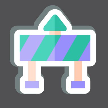 Çıkartma Trafik Engeli. Madencilik sembolüyle ilgili. Basit dizayn edilebilir. Basit resimleme