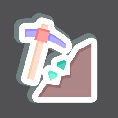 Çıkartma Madencilik. Madencilik sembolüyle ilgili. Basit dizayn edilebilir. Basit resimleme