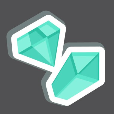 Etiket Gemstone. Madencilik sembolüyle ilgili. Basit dizayn edilebilir. Basit resimleme