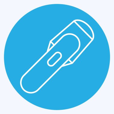 Simge Meşalesi. Madencilik sembolüyle ilgili. Mavi gözlü. Basit dizayn edilebilir. Basit resimleme