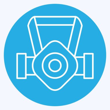 Simge Maskesi. Madencilik sembolüyle ilgili. Mavi gözlü. Basit dizayn edilebilir. Basit resimleme