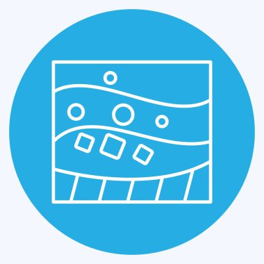 Simge Jeolojik. Madencilik sembolüyle ilgili. Mavi gözlü. Basit dizayn edilebilir. Basit resimleme