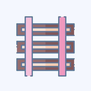 Simge Treni. Madencilik sembolüyle ilgili. Karalama stili. Basit dizayn edilebilir. Basit resimleme