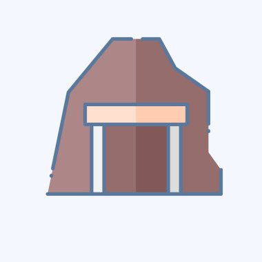 İkon Mağarası. Madencilik sembolüyle ilgili. Karalama stili. Basit dizayn edilebilir. Basit resimleme