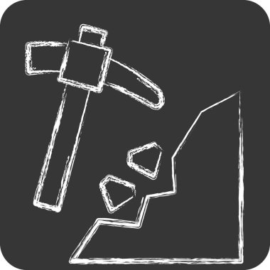 Simge Madenciliği. Madencilik sembolüyle ilgili. Tebeşir stili. Basit dizayn edilebilir. Basit resimleme