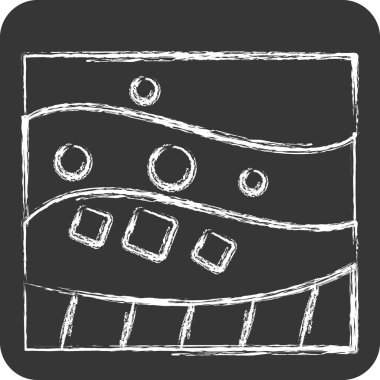 Simge Jeolojik. Madencilik sembolüyle ilgili. Tebeşir stili. Basit dizayn edilebilir. Basit resimleme