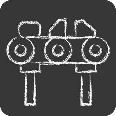 Simge Elmas. Madencilik sembolüyle ilgili. Tebeşir stili. Basit dizayn edilebilir. Basit resimleme