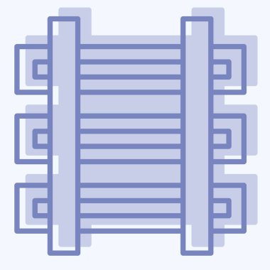 Simge Treni. Madencilik sembolüyle ilgili. İki ton stili. Basit dizayn edilebilir. Basit resimleme