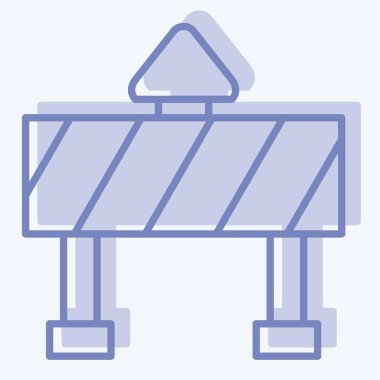Simge Trafik Engeli. Madencilik sembolüyle ilgili. İki ton stili. Basit dizayn edilebilir. Basit resimleme