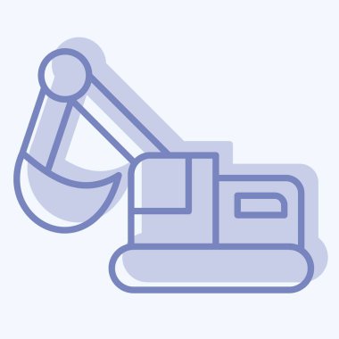 Simge Kazıcı. Madencilik sembolüyle ilgili. İki ton stili. Basit dizayn edilebilir. Basit resimleme