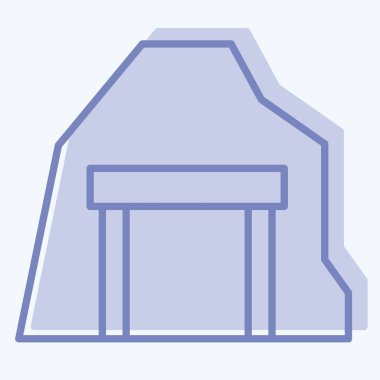 İkon Mağarası. Madencilik sembolüyle ilgili. İki ton stili. Basit dizayn edilebilir. Basit resimleme