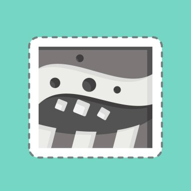 Etiket çizgisi jeolojik olarak kesilmiş. Madencilik sembolüyle ilgili. Basit dizayn edilebilir. Basit resimleme