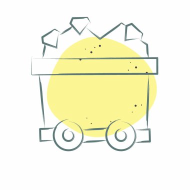 Simge Madencilik Aracı. Madencilik sembolüyle ilgili. Renkli Leke Biçimi. Basit dizayn edilebilir. Basit resimleme