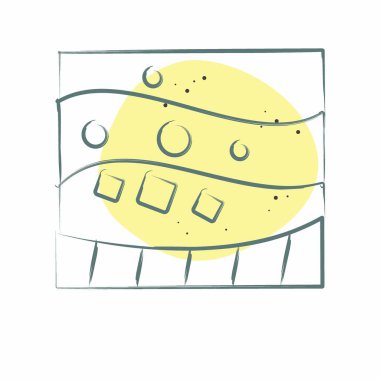 Simge Jeolojik. Madencilik sembolüyle ilgili. Renkli Leke Biçimi. Basit dizayn edilebilir. Basit resimleme