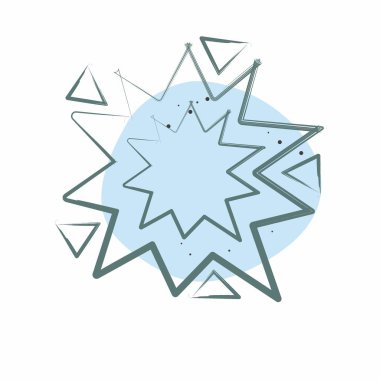 Simge Patlaması. Madencilik sembolüyle ilgili. Renkli Leke Biçimi. Basit dizayn edilebilir. Basit resimleme