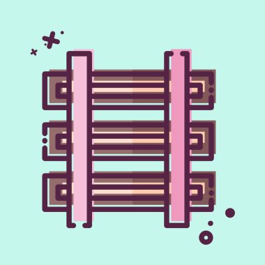 Simge Treni. Madencilik sembolüyle ilgili. MBE tarzı. Basit dizayn edilebilir. Basit resimleme