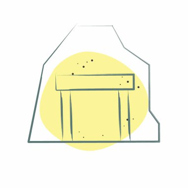 İkon Mağarası. Madencilik sembolüyle ilgili. Renkli Leke Biçimi. Basit dizayn edilebilir. Basit resimleme