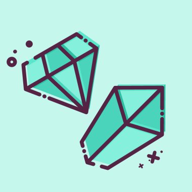 İkon Gemstone. Madencilik sembolüyle ilgili. MBE tarzı. Basit dizayn edilebilir. Basit resimleme