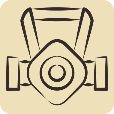 Simge Maskesi. Madencilik sembolüyle ilgili. El çizimi tarzı. Basit dizayn edilebilir. Basit resimleme