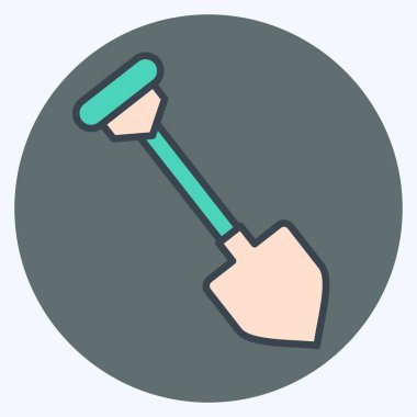 Simge Kürek. Madencilik sembolüyle ilgili. renk arkadaşı stili. Basit dizayn edilebilir. Basit resimleme