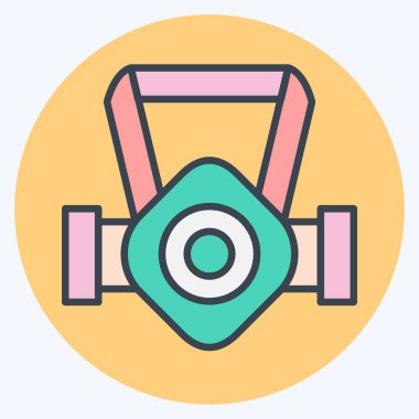 Simge Maskesi. Madencilik sembolüyle ilgili. renk arkadaşı stili. Basit dizayn edilebilir. Basit resimleme