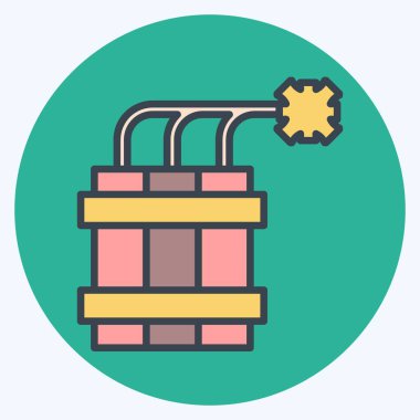 Simge Dinamit. Madencilik sembolüyle ilgili. renk arkadaşı stili. Basit dizayn edilebilir. Basit resimleme