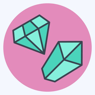 İkon Gemstone. Madencilik sembolüyle ilgili. renk arkadaşı stili. Basit dizayn edilebilir. Basit resimleme