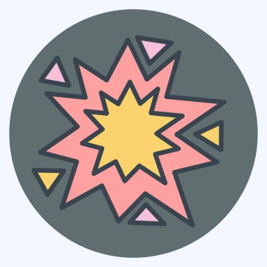 Simge Patlaması. Madencilik sembolüyle ilgili. renk arkadaşı stili. Basit dizayn edilebilir. Basit resimleme