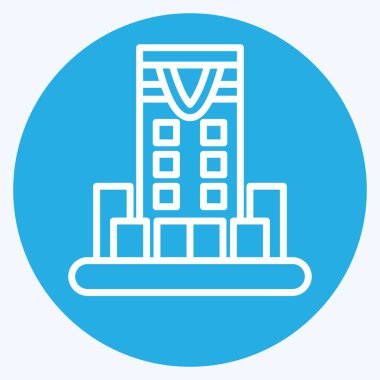 İkon Riyad. Başkent sembolüyle ilgili. Mavi gözlü. Basit dizayn edilebilir. Basit resimleme