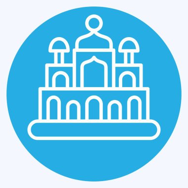 Yeni Delhi ikonu. Başkent sembolüyle ilgili. Mavi gözlü. Basit dizayn edilebilir. Basit resimleme