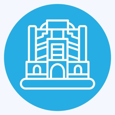 İkon Bağdat. Başkent sembolüyle ilgili. Mavi gözlü. Basit dizayn edilebilir. Basit resimleme