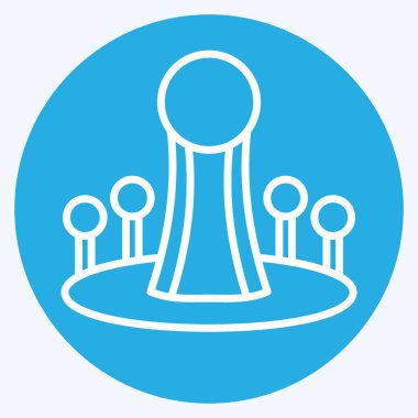 Icon Astana. Başkent sembolüyle ilgili. Mavi gözlü. Basit dizayn edilebilir. Basit resimleme